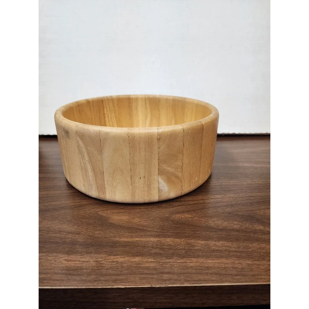 Wood Serving Bowl for Fruits or Salads Home Decor Display Bowl for Kitchen/Table